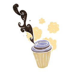 retro cartoon coffee cup