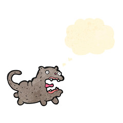 cartoon cat with thought bubble