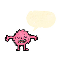 cartoon furry pink monster