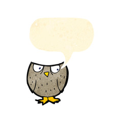 cartoon owl with speech bubble