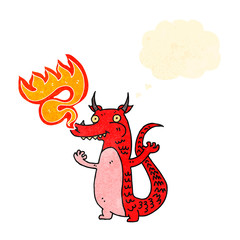 cartoon fire breathing dragon