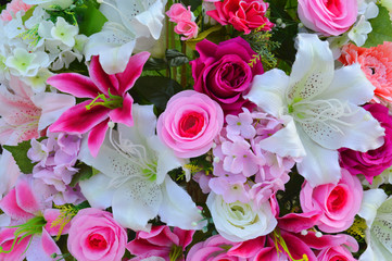 wreath of mixed flowers