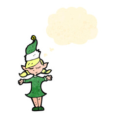 cartoon female christmas elf