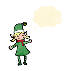cartoon female christmas elf