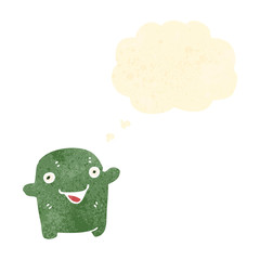 retro cartoon little alien