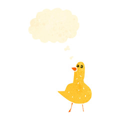 cartoon bird with thought bubble