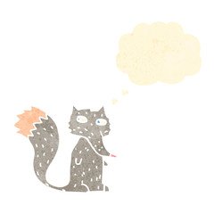 cartoon little wolf with thought bubble