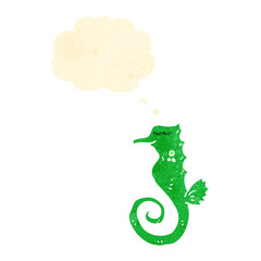 retro cartoon seahorse