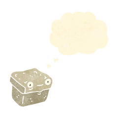 retro cartoon box character