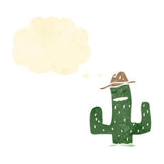 cactus retro cartoon character