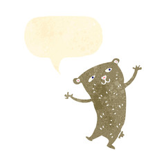 funny retro cartoon dancing bear