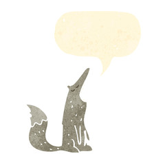 howling wolf retro cartoon