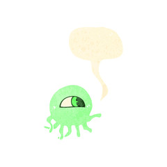 retro cartoon alien jellyfish