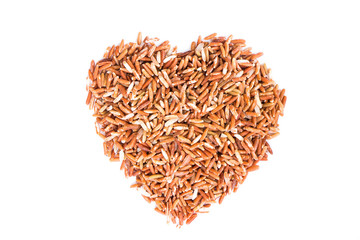 brown rice isolate on white background.