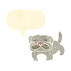 retro cartoon pug
