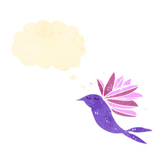 retro cartoon hummingbird