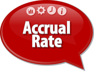 Accrual rate Business term speech bubble illustration