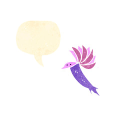 retro cartoon hummingbird