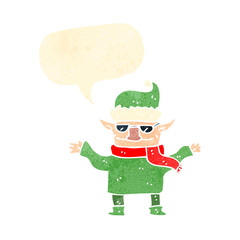 Obraz na płótnie Canvas retro cartoon christmas elf