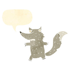 retro cartoon wolf