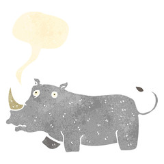 retro cartoon rhino