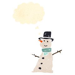 retro cartoon snowman