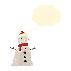 retro cartoon snowman