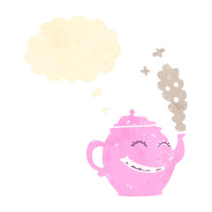 cartoon teapot with thought bubble