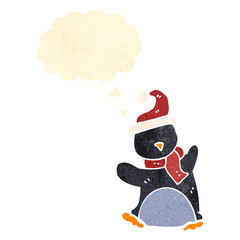cute retro cartoon penguin