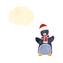 cute retro cartoon penguin