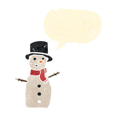 retro cartoon snowman