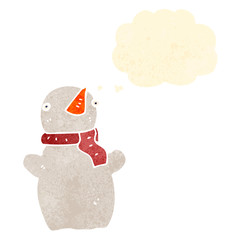 retro cartoon snowman