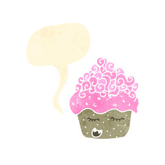 retro cartoon cupcake