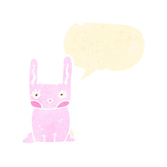 retro cartoon pink rabbit
