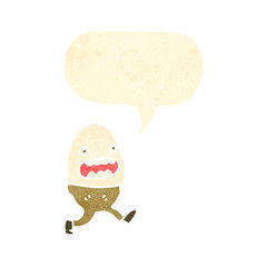 boiled egg retro cartoon character