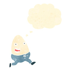 boiled egg retro cartoon character