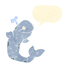 retro cartoon whale