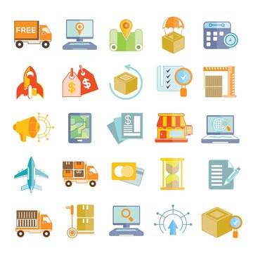shipping and customer service icons