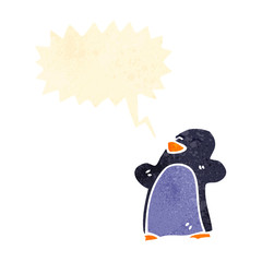 retro cartoon penguin