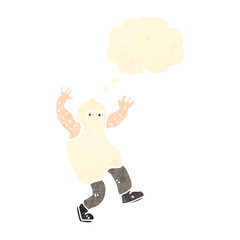 retro cartoon man in ghost costume