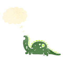 retro cartoon friendly dinosaur