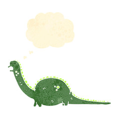 retro cartoon friendly dinosaur