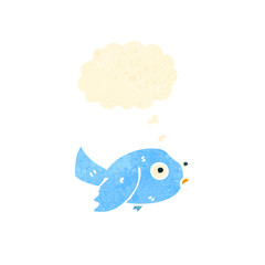 retro cartoon bluebird