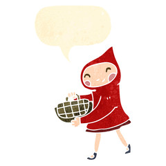 retro cartoon little red riding hood