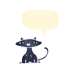 retro cartoon black cat