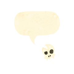 Obraz na płótnie Canvas retro cartoon skull symbol with speech bubble