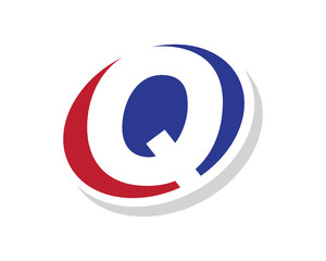 negative space elips logo letter q