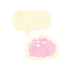 retro cartoon cloud with speech bubble
