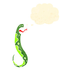  retro cartoon snake with thought bubble