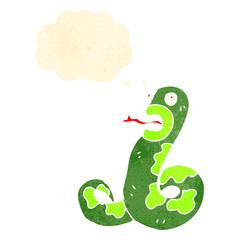  retro cartoon snake with thought bubble